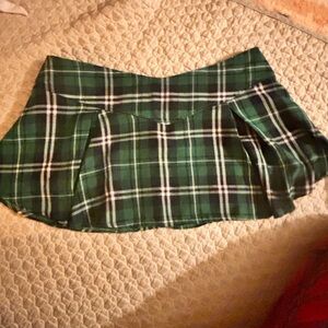 2 Green Plaid Mini Skirts